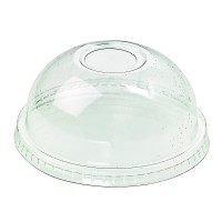 Couvercle PET transparent dôme avec trou   H45mm