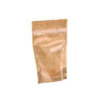 Kraft / transparent pocket bag with zip closure 150 H220mm