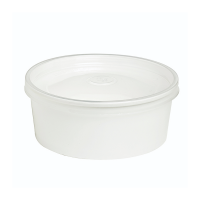 Combo "Buckaty" round white cardboard salad bowl and PET lid   H67mm 1 140ml