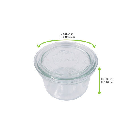 Bocal Weck Avec Couvercle En Verre 200Ml  90X60Mm - X12Pcs