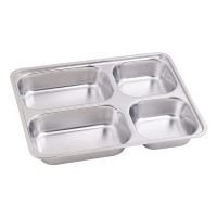 NOXTRAY Stainless steel tray 4 compartments with PP lid