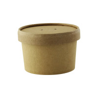Kraft cardboard cup with cardboard lid for hot and cold foods   H60mm 230ml