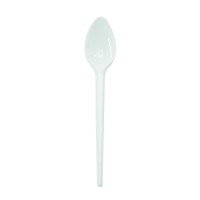 White PS plastic teaspoon