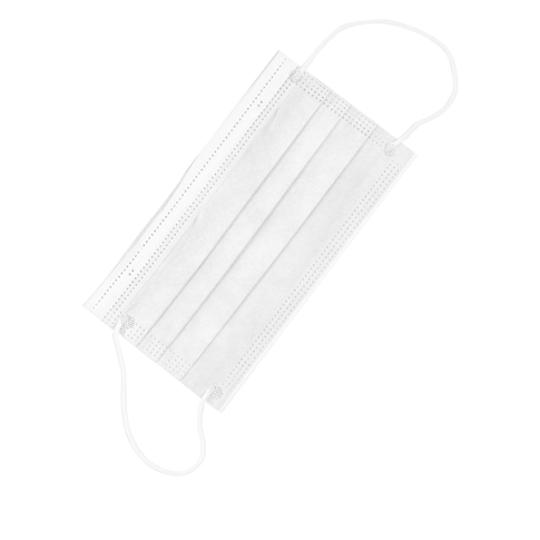 White non-sterile 3-ply non-woven mask