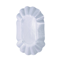 Assiette creuse ovale en carton laminé blanc 22 x 14 x 3,75 cm