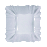 Assiette creuse carrée en carton laminé blanc 9 x 9 x 3 cm