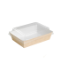 Kraft and white greaseproof cardboard salad box  220x170mm H40mm 850ml